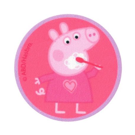 Patch Ecusson Thermocollant Peppa Pig brosse à dents 6,50 x 6,50 cm