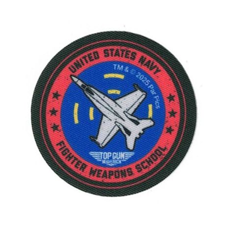 Patch Ecusson Thermocollant Top Gun Maverick Fighter Weapons School 6,50 x 6,50 cm