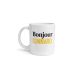 Mug Bonjour Connard Jaune décalé fun minimaliste idée Cadeau Anniversaire Humour bureau