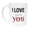 Mug I Love You tasse message amour romantique idée cadeau pour couple amoureux anniversaire Saint-Valentin petite attention