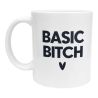 Mug Basic Bitch noir minimaliste Tasse humour phrase culte Idée cadeau drôle pour amie collègue ou fan humour sarcastique
