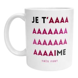Mug Je t'aime très fort Tasse fun et décalée cadeau original St Valentin amoureux romantique