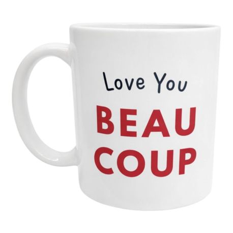 Mug “Love You Beaucoup” Idée cadeau romantique pour amoureux amis ou famille qui aiment l'humour tendre