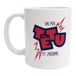 Mug Un peu têtu et j'assume Tasse humour et personnalité cadeau original pour amis collègues proches audacieux