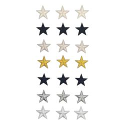 Lot de 21 écussons étoiles multicolores 3 x 3 cm Patchs thermocollants ou à coudre (3 par couleur)