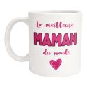 Mug La meilleure maman du monde avec cœur rose Tasse cadeau maman idée originale fête des mères anniversaire