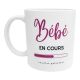 Mug Bébé en cours rose Idée cadeau grossesse future maman humour bébé et design barre de chargement
