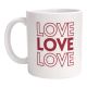 Mug Love Love Love Cadeau Fun et Romantique pour Amis, Famille, Collègues et Tous les Amoureux du Café