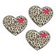 Lot 3 écussons thermocollants Cœurs Léopard Patch mode 4,50 x 5 cm
