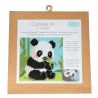 Canevas enfant Panda 17x17 cm Kit créatif broderie laine aiguille plastique activité manuelle ludique dès 5 ans
