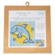 Canevas enfant Dauphin 17 x 17 cm Kit créatif broderie laine aiguille plastique activité manuelle ludique dès 5 ans