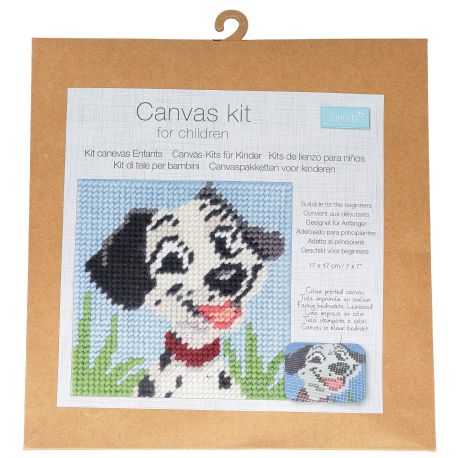 Canevas enfant Panda 17x17 cm Kit créatif broderie laine aiguille plastique activité manuelle ludique dès 5 ans