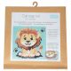Canevas enfant Lion 17 x 17 cm Kit créatif broderie laine aiguille plastique activité manuelle ludique dès 5 ans