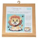 Canevas enfant Lion 17 x 17 cm Kit créatif broderie laine aiguille plastique activité manuelle ludique dès 5 ans