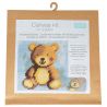 Canevas enfant Ours 17 x 17 cm Kit créatif broderie laine aiguille plastique activité manuelle ludique dès 5 ans