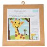Canevas enfant Girafe 17 x 17 cm Kit créatif broderie laine aiguille plastique activité manuelle ludique dès 5 ans