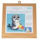 Canevas enfant Panda 17x17 cm Kit créatif broderie laine aiguille plastique activité manuelle ludique dès 5 ans