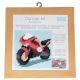 Canevas enfant Moto 17 x 17 cm Kit créatif broderie laine aiguille plastique activité manuelle ludique dès 5 ans