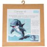 Canevas enfant Joli Dauphin 17 x 17 cm Kit créatif broderie laine aiguille plastique activité manuelle ludique dès 5 ans
