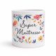 Mug Super Maîtresse Tasse cadeau fin d’année scolaire merci maîtresse original fleurs anniversaire Noël