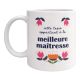 Mug Meilleure Maîtresse Tasse cadeau école fleurs remerciement fin d'année scolaire anniversaire Noël