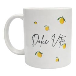 Mug La douce vie Cadeau Frais et Fun avec Citrons pour Pause Café, Thé, Anniversaire et Noël