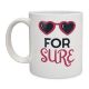 Mug For Sure Cadeau Fun et Déjanté Rose avec Lunettes Cœur pour Fans d'Humour Trend