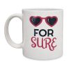 Mug For Sure Cadeau Fun et Déjanté Rose avec Lunettes Cœur pour Fans d'Humour Trend