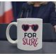Mug For Sure Cadeau Fun et Déjanté Rose avec Lunettes Cœur pour Fans d'Humour Trend