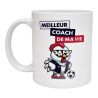 Mug Meilleur Coach Cadeau Fun pour Papa Fan de Foot avec Coq Entraîneur Fête des pères Anniversaire