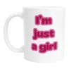 Mug I'm just a girl – Imprimé en France Tasse Girly Café Thé Céramique, Idée Cadeau Originale, Bureau Anniversaire Amie