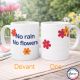 Mug No Rain No Flowers – Imprimé en France Tasse Seventies Café Thé Céramique Idée Cadeau Originale, Bureau Anniversaire Amis