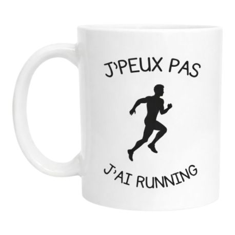 Mug J'peux pas j'ai running – Imprimé en France Tasse Sport Café Thé Céramique, Idée Cadeau Originale Bureau Anniversaire Amis