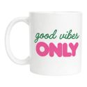 Mug Good Vibes Only – Imprimé en France Tasse Fun Café Thé Céramique, Idée Cadeau Originale Bureau Anniversaire Amis