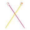 1 paire d' aiguilles à tricoter taille 3 pour enfant 18 cm de long en plastique sourire