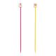 1 paire d' aiguilles à tricoter taille 3 pour enfant 18 cm de long en plastique sourire