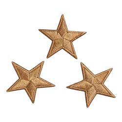Patch Ecusson Thermocollant 3 x Etoile Coloris Marron Beige 3 x 3 cm