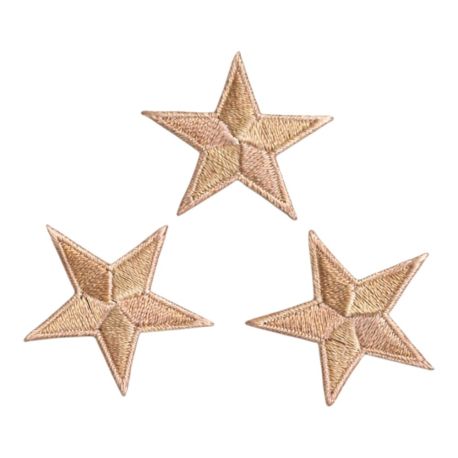 Patch Ecusson Thermocollant 3 x Etoile Coloris Beige 3 x 3 cm