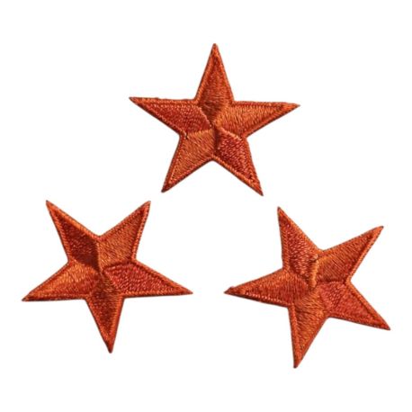 Patch Ecusson Thermocollant 3 x Etoile Coloris Rouille 3 x 3 cm