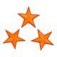 Patch Ecusson Thermocollant 3 x Etoile Coloris Fluo Orange 3 x 3 cm
