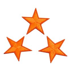 Patch Ecusson Thermocollant 3 x Etoile Coloris Fluo Orange 3 x 3 cm