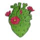 Patch Ecusson Thermocollant Coeur Cactus 7 x 9 cm