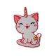 Patch Ecusson Thermocollant Chaton Licorne Sourire 3 x 3,50 cm