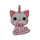 Patch Ecusson Thermocollant Chaton Licorne Sourire 3 x 3,50 cm