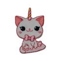 Patch Ecusson Thermocollant Chaton Licorne Noeud papillon 2,50 x 3,50 cm