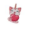 Patch Ecusson Thermocollant Chaton Licorne Sourire 3 x 3,50 cm