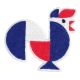 Patch Ecusson Thermocollant Coq Tricolore Graphique 4 x 5 cm