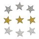 Lot de 9 - Patch Écusson Thermocollant Étoile dorée Argentée Blanche 3 x 3 cm