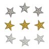 Lot de 9 - Patch Écusson Thermocollant Étoile dorée Argentée Blanche 3 x 3 cm