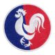 Patch Ecusson Thermocollant Coq Tricolore Graphique 4 x 5 cm